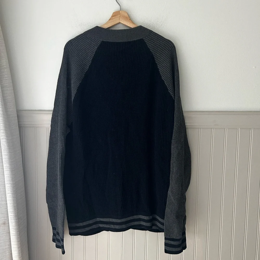 Banana Republic Men’s XXL Blue & Gray 100% Cotton Zip-Up Sweater